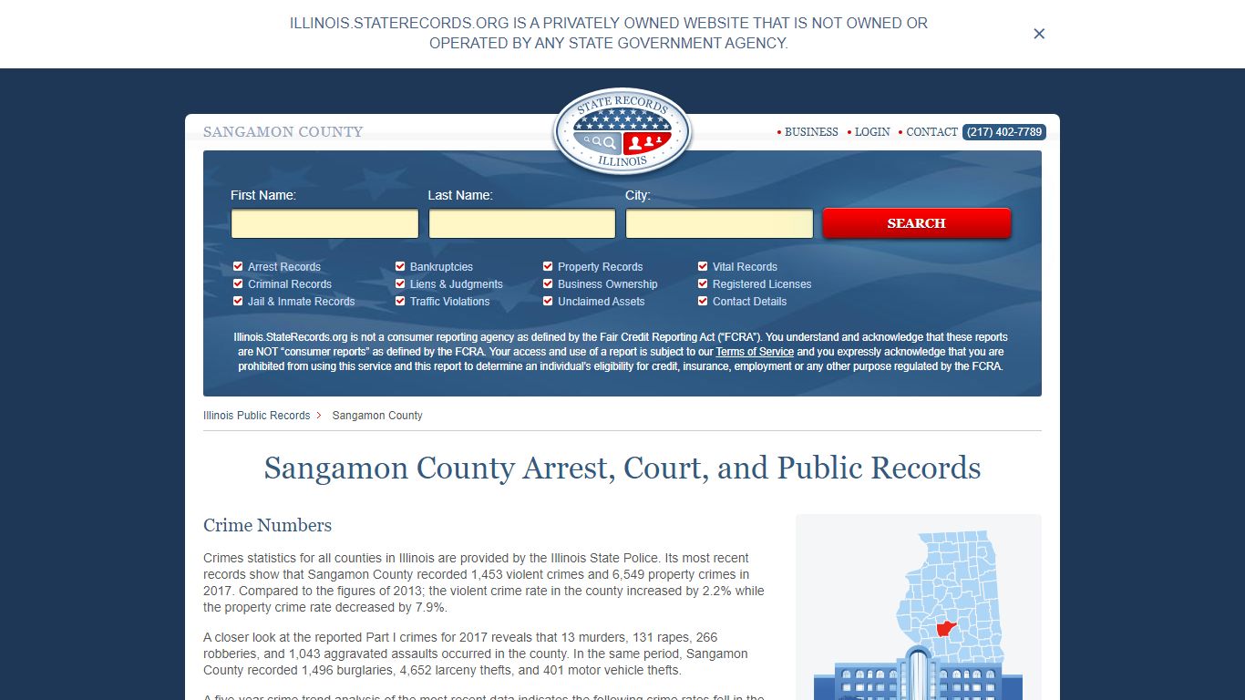 Sangamon County Arrest, Court, and Public Records