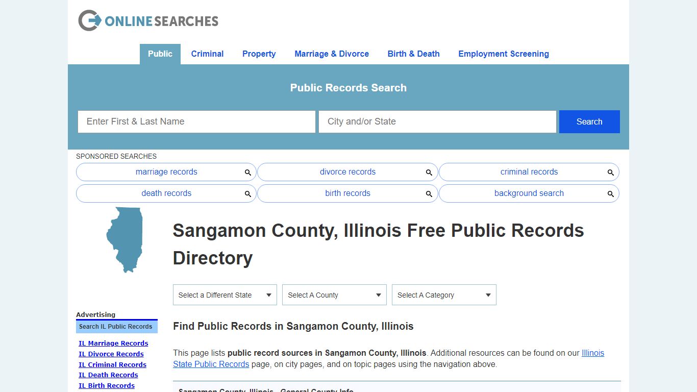 Sangamon County, Illinois Public Records Directory